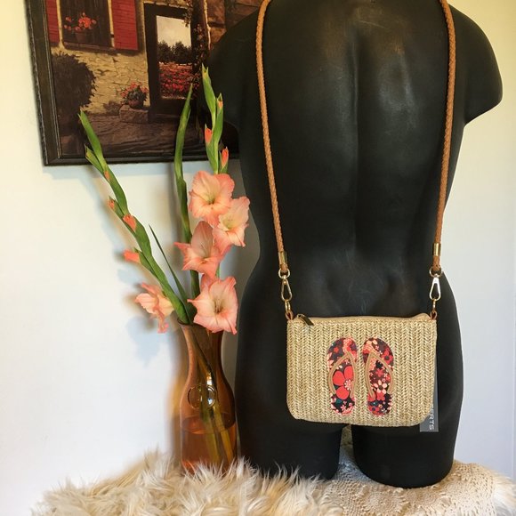 Sondra Roberts Floral Flip Flop Mini-Crossbody Bag - Picture 6 of 6